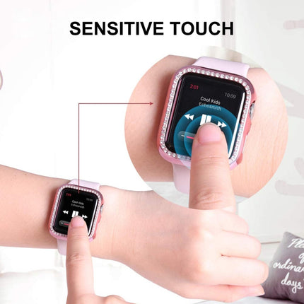 ENKAY Hat-Prince Electroplate PC Diamond Watch Case + Full Coverage Curved PET Screen Protector Film For Apple Watch Series 7 45mm - DealBuddy