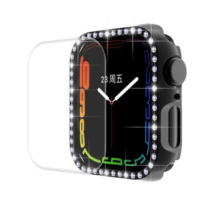 ENKAY Hat-Prince Electroplate PC Diamond Watch Case + Full Coverage Curved PET Screen Protector Film For Apple Watch Series 7 41mm - DealBuddy