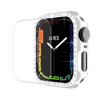 ENKAY Hat-Prince Electroplate PC Diamond Watch Case + Full Coverage Curved PET Screen Protector Film For Apple Watch Series 7 41mm - DealBuddy