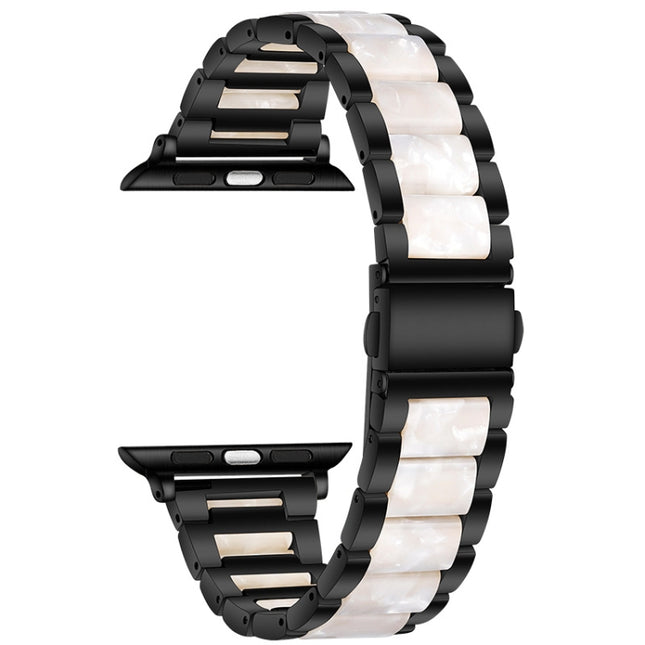 Metal + Resin Watchband For Apple Watch Series, 7 41mm / 6&SE&5&4 40mm / 3&2&1 38mm, 7 45mm / 6&SE&5&4 44mm / 3&2&1 42mm - DealBuddy