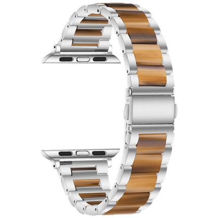 Metal + Resin Watchband For Apple Watch Series, 7 41mm / 6&SE&5&4 40mm / 3&2&1 38mm, 7 45mm / 6&SE&5&4 44mm / 3&2&1 42mm - DealBuddy