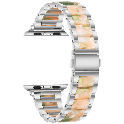 Metal + Resin Watchband For Apple Watch Series, 7 41mm / 6&SE&5&4 40mm / 3&2&1 38mm, 7 45mm / 6&SE&5&4 44mm / 3&2&1 42mm - DealBuddy