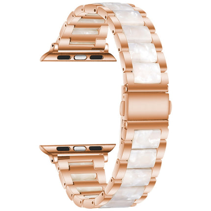 Metal + Resin Watchband For Apple Watch Series, 7 41mm / 6&SE&5&4 40mm / 3&2&1 38mm, 7 45mm / 6&SE&5&4 44mm / 3&2&1 42mm - DealBuddy