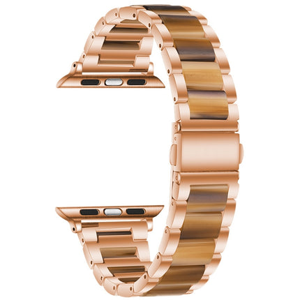 Metal + Resin Watchband For Apple Watch Series, 7 41mm / 6&SE&5&4 40mm / 3&2&1 38mm, 7 45mm / 6&SE&5&4 44mm / 3&2&1 42mm - DealBuddy