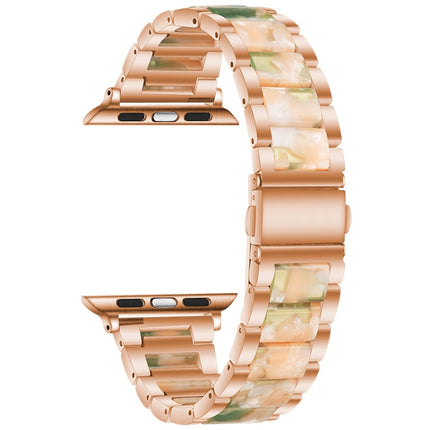 Metal + Resin Watchband For Apple Watch Series, 7 41mm / 6&SE&5&4 40mm / 3&2&1 38mm, 7 45mm / 6&SE&5&4 44mm / 3&2&1 42mm - DealBuddy