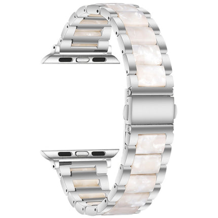 Metal + Resin Watchband For Apple Watch Series, 7 41mm / 6&SE&5&4 40mm / 3&2&1 38mm, 7 45mm / 6&SE&5&4 44mm / 3&2&1 42mm - DealBuddy