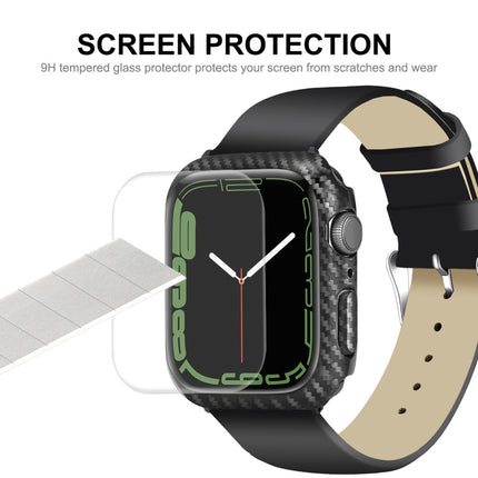 ENKAY Carbon Fiber PC Case + Full Coverage PET Screen Protector, For Apple Watch Series 9 / 8 / 7 41mm, For Apple Watch Series 9 / 8 / 7 45mm - DealBuddy