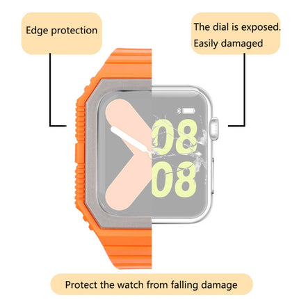 Silicone Strap with Case For Apple Watch Series, 7 41mm / 6&SE&5&4 40mm / 3&2&1 38mm, 7 45mm / 6&SE&5&4 44mm / 3&2&1 42mm - DealBuddy