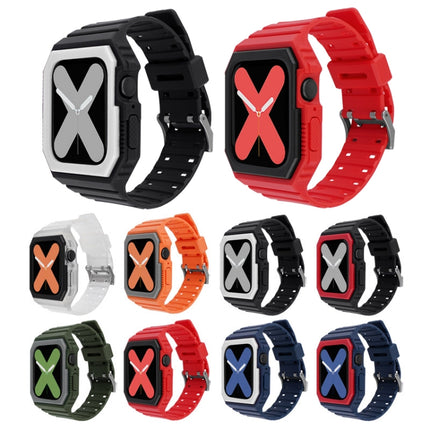 Silicone Strap with Case For Apple Watch Series