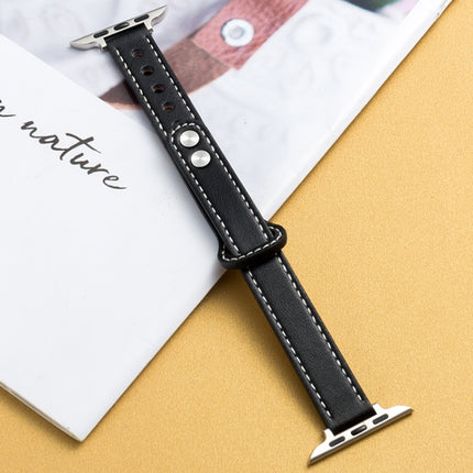 Microfiber Leather Car Line Small Waist Double Buckle Watch Strap, 7 41mm / 6&SE&5&4 40mm / 3&2&1 38mm, 7 45mm / 6&SE&5&4 44mm / 3&2&1 42mm - DealBuddy
