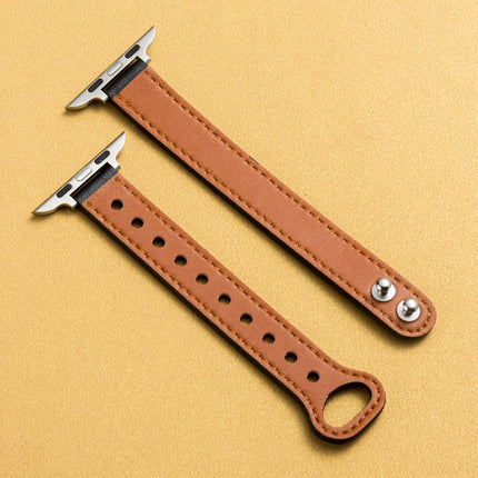 Microfiber Leather Car Line Small Waist Double Buckle Watch Strap, 7 41mm / 6&SE&5&4 40mm / 3&2&1 38mm, 7 45mm / 6&SE&5&4 44mm / 3&2&1 42mm - DealBuddy