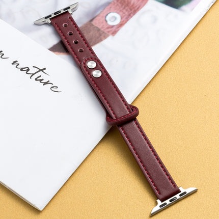 Microfiber Leather Car Line Small Waist Double Buckle Watch Strap, 7 41mm / 6&SE&5&4 40mm / 3&2&1 38mm, 7 45mm / 6&SE&5&4 44mm / 3&2&1 42mm - DealBuddy