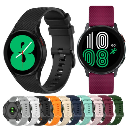 20mm Checkered Silicone Strap, For Samsung Galaxy Watch 4 40mm / 44mm, For Samsung Galaxy Watch 4 Classic 42mm / 46mm, For Samsung Galaxy Watch 3 41mm, For Samsung Galaxy Watch Active 2 40mm / 44mm - DealBuddy