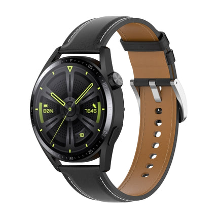Calf Texture Sewing Thread Watchband, For Samsung Galaxy Watch 3 45mm, For Samsung Galaxy Watch 46mm, For Samsung Galaxy Gear S3 Classic / Gear S3 Frontier - DealBuddy