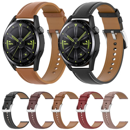 Calf Texture Sewing Thread Watchband, For Samsung Galaxy Watch 3 45mm, For Samsung Galaxy Watch 46mm, For Samsung Galaxy Gear S3 Classic / Gear S3 Frontier - DealBuddy