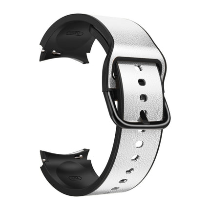 20mm Silicone Pasted Leather Strap, For Samsung Galaxy Watch 4 40mm, Samsung Galaxy Watch 4 44mm, For Samsung Galaxy Watch 4 Classic 42mm, For Samsung Galaxy Watch 4 Classic 46mm - DealBuddy