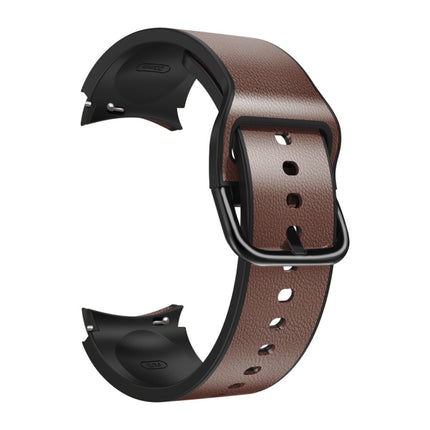 20mm Silicone Pasted Leather Strap, For Samsung Galaxy Watch 4 40mm, Samsung Galaxy Watch 4 44mm, For Samsung Galaxy Watch 4 Classic 42mm, For Samsung Galaxy Watch 4 Classic 46mm - DealBuddy
