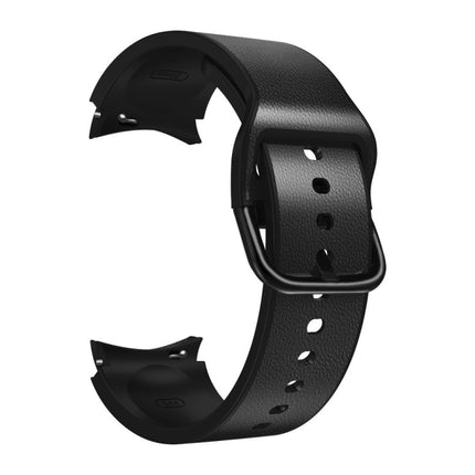 20mm Silicone Pasted Leather Strap, For Samsung Galaxy Watch 4 40mm, Samsung Galaxy Watch 4 44mm, For Samsung Galaxy Watch 4 Classic 42mm, For Samsung Galaxy Watch 4 Classic 46mm - DealBuddy