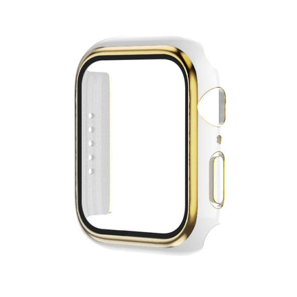 Electroplating Two-color PC+Tempered Film Watch Case, For Apple Watch Series 9 / 8 / 7 45mm, For Apple Watch Series 6/5/4/SE 44mm - DealBuddy