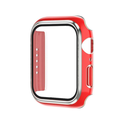 Electroplating Two-color PC+Tempered Film Watch Case, For Apple Watch Series 9 / 8 / 7 45mm, For Apple Watch Series 6/5/4/SE 44mm - DealBuddy