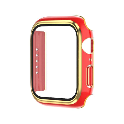 Electroplating Two-color PC+Tempered Film Watch Case, For Apple Watch Series 9 / 8 / 7 45mm, For Apple Watch Series 6/5/4/SE 44mm - DealBuddy