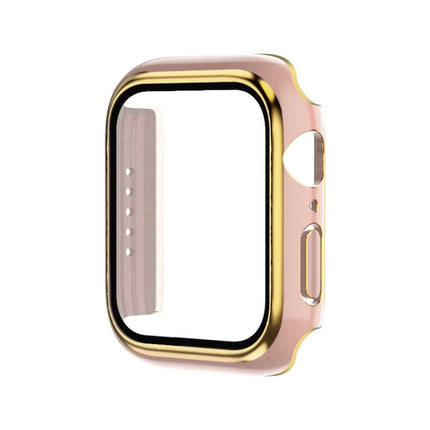 Electroplating Two-color PC+Tempered Film Watch Case, For Apple Watch Series 9 / 8 / 7 45mm, For Apple Watch Series 6/5/4/SE 44mm - DealBuddy