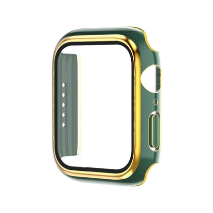 Electroplating Two-color PC+Tempered Film Watch Case, For Apple Watch Series 9 / 8 / 7 45mm, For Apple Watch Series 6/5/4/SE 44mm - DealBuddy