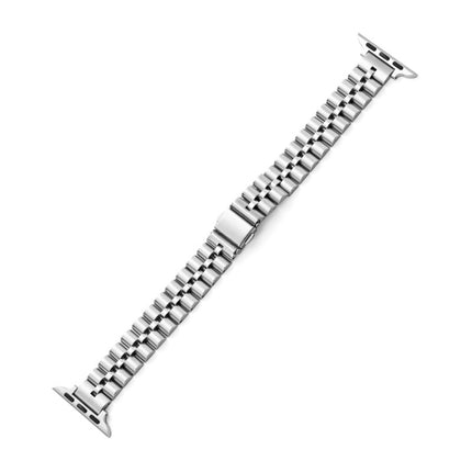 Half-Round Three-Bead Metal Watch Band For Apple Watch Series, 7 45mm / 6&SE&5&4 44mm / 3&2&1 42mm, 7 41mm / 6&SE&5&4 40mm / 3&2&1 38mm - DealBuddy