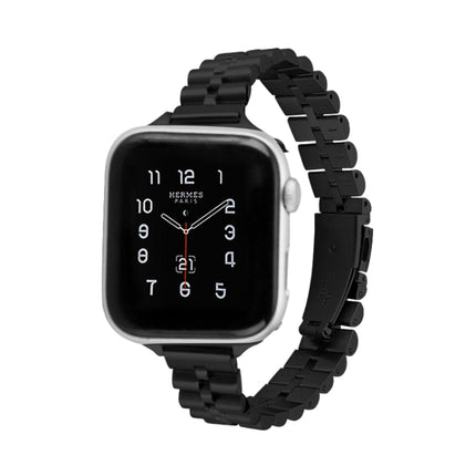 Half-Round Three-Bead Metal Watch Band For Apple Watch Series, 7 45mm / 6&SE&5&4 44mm / 3&2&1 42mm, 7 41mm / 6&SE&5&4 40mm / 3&2&1 38mm - DealBuddy