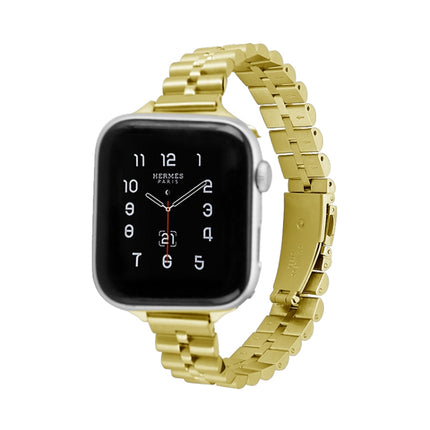 Half-Round Three-Bead Metal Watch Band For Apple Watch Series, 7 45mm / 6&SE&5&4 44mm / 3&2&1 42mm, 7 41mm / 6&SE&5&4 40mm / 3&2&1 38mm - DealBuddy