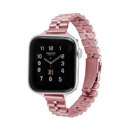Half-Round Three-Bead Metal Watch Band For Apple Watch Series, 7 45mm / 6&SE&5&4 44mm / 3&2&1 42mm, 7 41mm / 6&SE&5&4 40mm / 3&2&1 38mm - DealBuddy