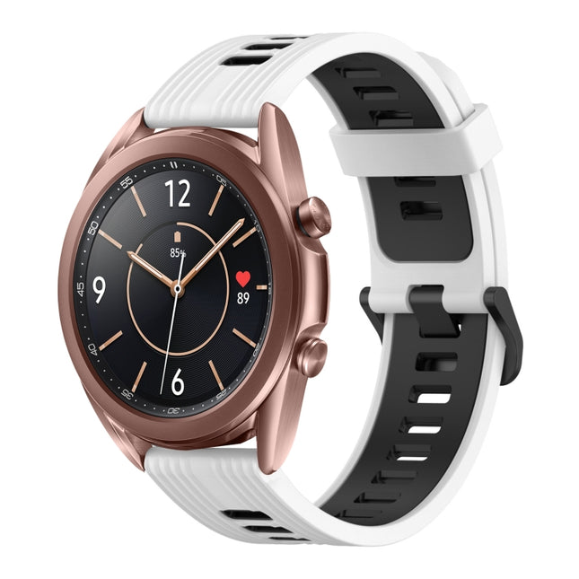 20mm Vertical Pattern Two-Color Silicone Watch Band, For Samsung Galaxy Watch3 41mm, For Samsung Galaxy Watch Active 2 40mm, For Samsung Galaxy Watch Active 2 44mm, For Samsung Galaxy Watch Active 40mm - DealBuddy