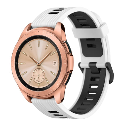 20mm Vertical Pattern Two-Color Silicone Watch Band, For Samsung Galaxy watch 42mm, For Samsung Gear Sport, For Samsung Gear S2 Classic - DealBuddy