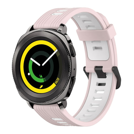 20mm Vertical Pattern Two-Color Silicone Watch Band, For Samsung Galaxy watch 42mm, For Samsung Gear Sport, For Samsung Gear S2 Classic - DealBuddy