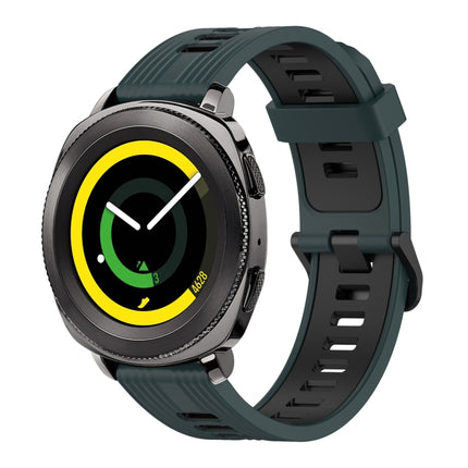 20mm Vertical Pattern Two-Color Silicone Watch Band, For Samsung Galaxy watch 42mm, For Samsung Gear Sport, For Samsung Gear S2 Classic - DealBuddy