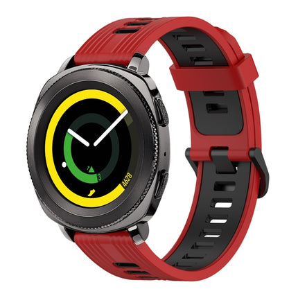 20mm Vertical Pattern Two-Color Silicone Watch Band, For Samsung Galaxy watch 42mm, For Samsung Gear Sport, For Samsung Gear S2 Classic - DealBuddy