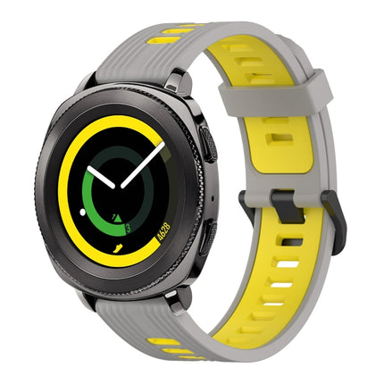 20mm Vertical Pattern Two-Color Silicone Watch Band, For Samsung Galaxy watch 42mm, For Samsung Gear Sport, For Samsung Gear S2 Classic - DealBuddy