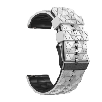 22mm Football Pattern Two-Color Silicone Strap, For Samsung Galaxy Watch3 45mm, For Samsung Galaxy Watch 46mm, For Samsung Gear S3 Classic, For Samsung Gear S3 Frontier - DealBuddy