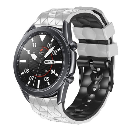 22mm Football Pattern Two-Color Silicone Strap, For Samsung Galaxy Watch3 45mm, For Samsung Galaxy Watch 46mm, For Samsung Gear S3 Classic, For Samsung Gear S3 Frontier - DealBuddy