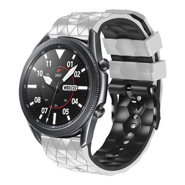 22mm Football Pattern Two-Color Silicone Strap, For Samsung Galaxy Watch3 45mm, For Samsung Galaxy Watch 46mm, For Samsung Gear S3 Classic, For Samsung Gear S3 Frontier - DealBuddy