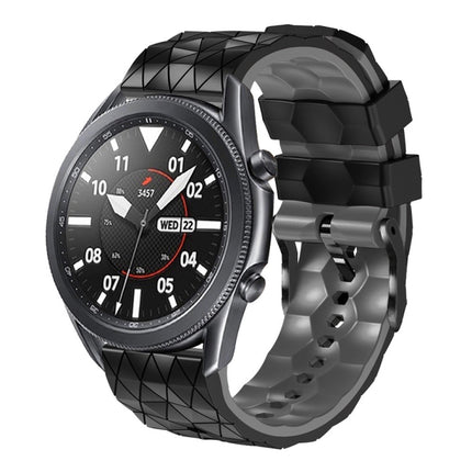 22mm Football Pattern Two-Color Silicone Strap, For Samsung Galaxy Watch3 45mm, For Samsung Galaxy Watch 46mm, For Samsung Gear S3 Classic, For Samsung Gear S3 Frontier - DealBuddy