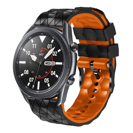 22mm Football Pattern Two-Color Silicone Strap, For Samsung Galaxy Watch3 45mm, For Samsung Galaxy Watch 46mm, For Samsung Gear S3 Classic, For Samsung Gear S3 Frontier - DealBuddy