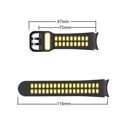20mm Breathable Two-Color Silicone Watch Band, For Samsung Galaxy Watch 5 Pro  45mm, For Samsung Galaxy Watch 4 40mm