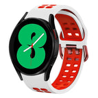 For Samsung Galaxy Watch 4 44mm / White+Red