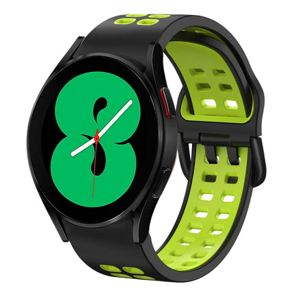 20mm Breathable Two-Color Silicone Watch Band, For Samsung Galaxy Watch 4 44mm, For Samsung Galaxy Watch 4 Classic 46mm