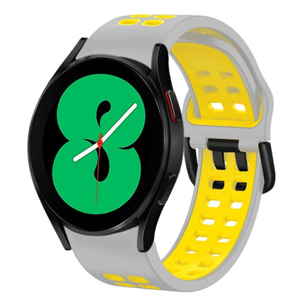 20mm Breathable Two-Color Silicone Watch Band, For Samsung Galaxy Watch 4 44mm, For Samsung Galaxy Watch 4 Classic 46mm