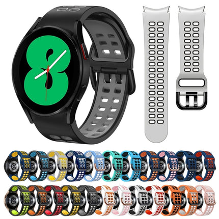 20mm Breathable Two-Color Silicone Watch Band, For Samsung Galaxy Watch 4 44mm, For Samsung Galaxy Watch 4 Classic 46mm