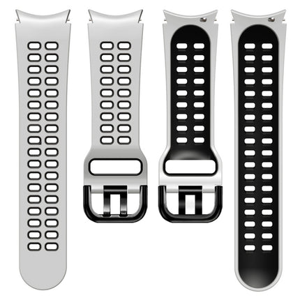 20mm Breathable Two-Color Silicone Watch Band, For Samsung Galaxy Watch 4 44mm, For Samsung Galaxy Watch 4 Classic 46mm