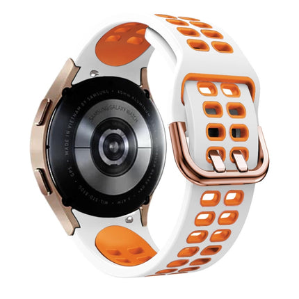 20mm Breathable Two-Color Silicone Watch Band, For Samsung Galaxy Watch 4 Classic 42mm, For Galaxy Watch Active 2 - DealBuddy