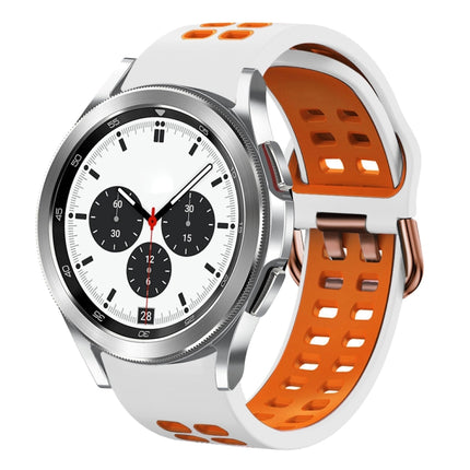 20mm Breathable Two-Color Silicone Watch Band, For Samsung Galaxy Watch 4 Classic 42mm, For Galaxy Watch Active 2 - DealBuddy